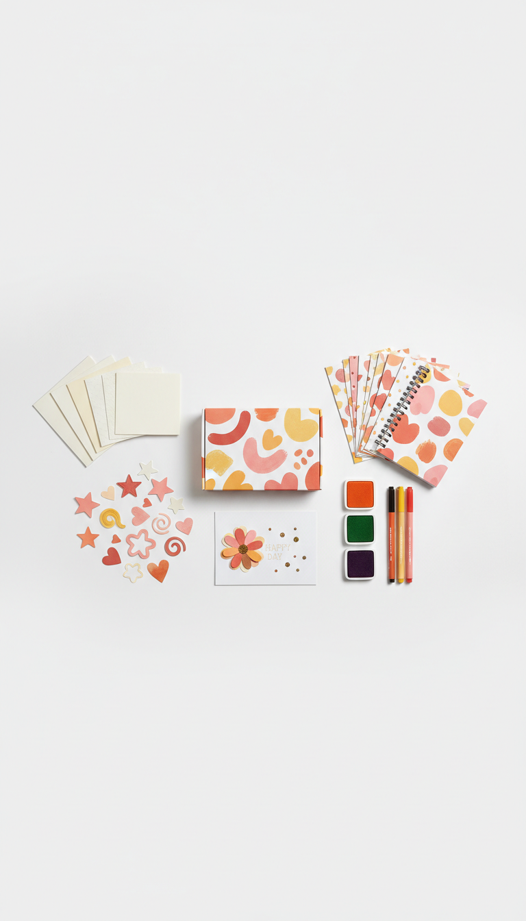 Expressive card-making set with textured cardstock