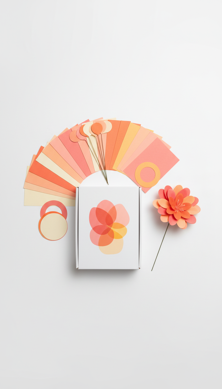 Paper flower DIY kit with artist-grade papers