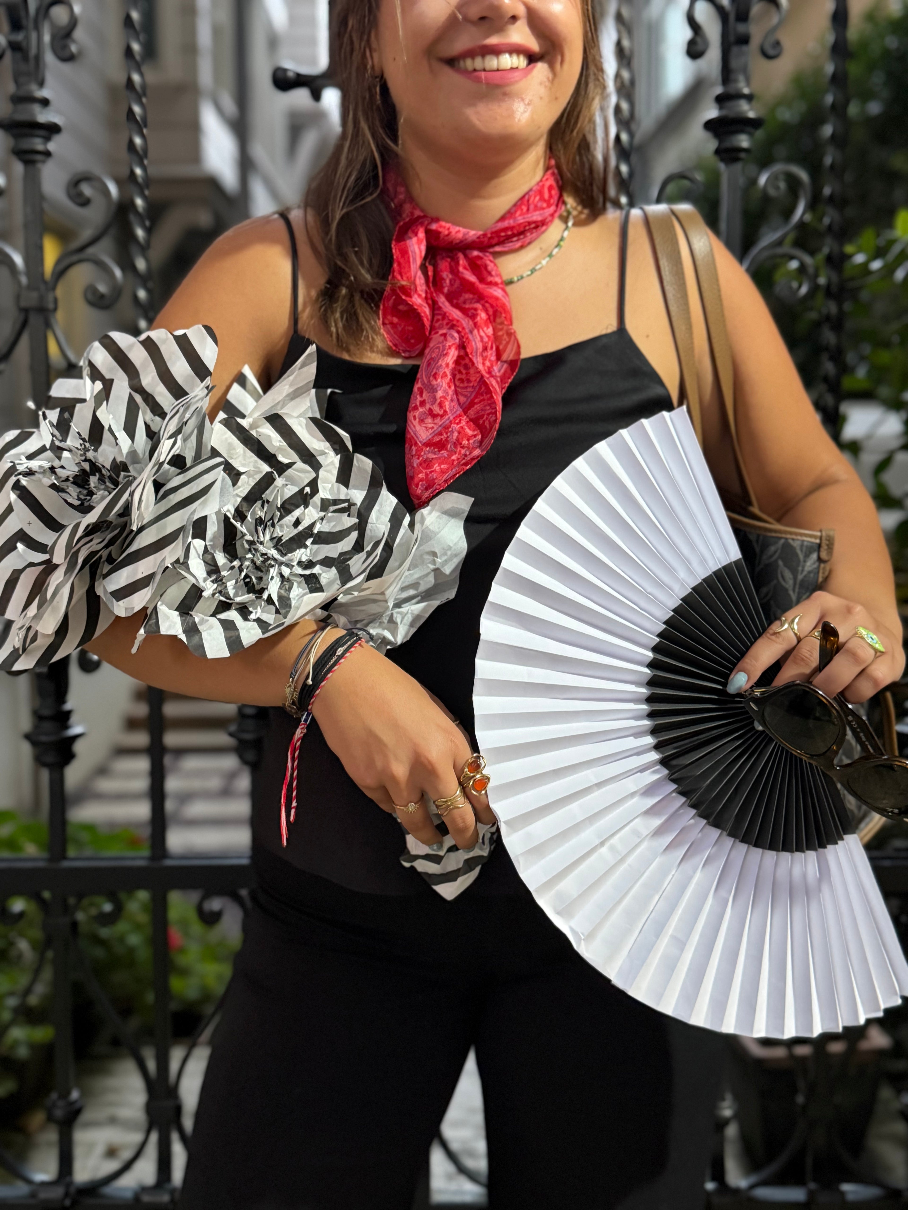 The Gatsby Fan - Black & White Craft Paper Fan