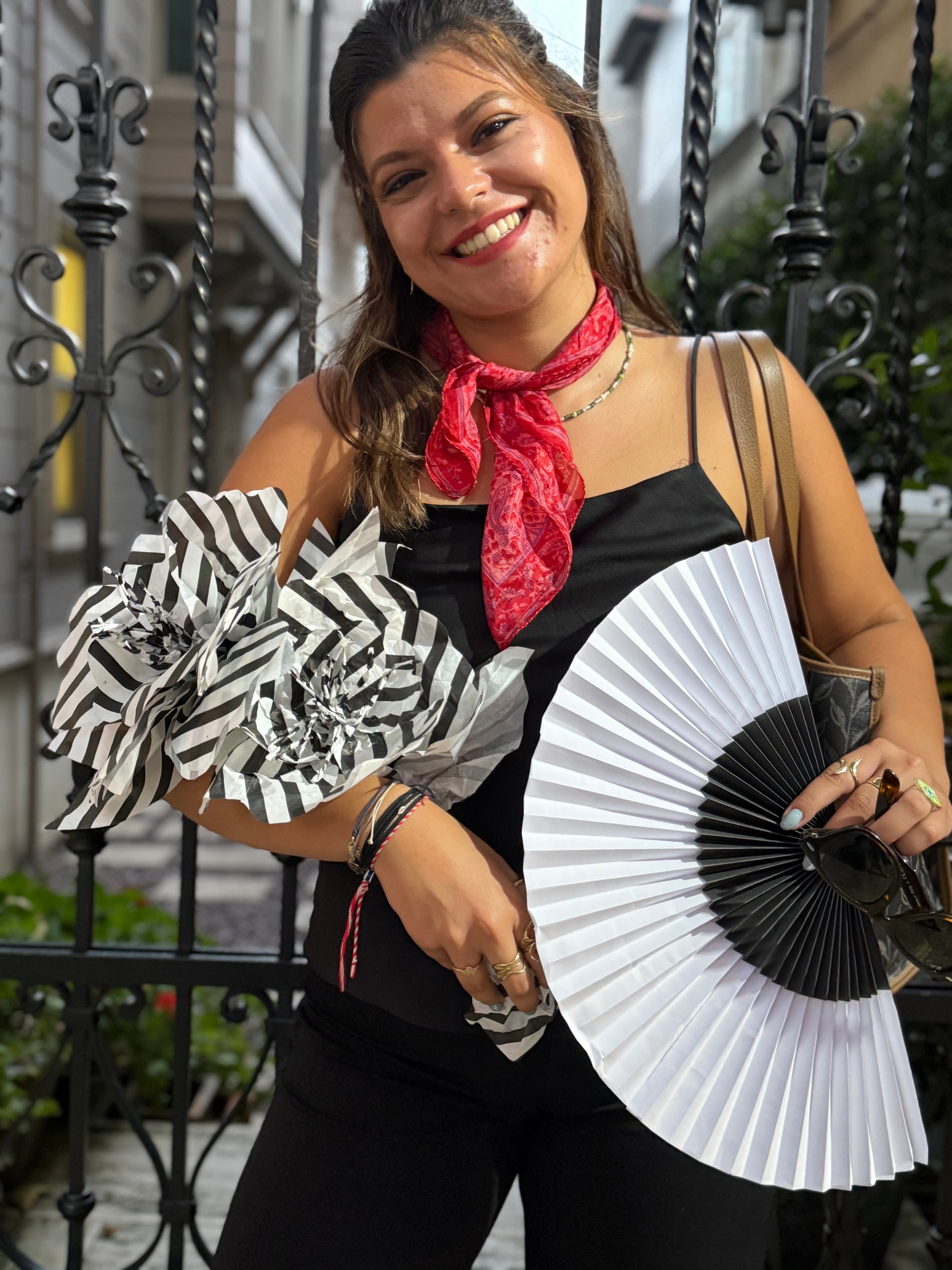 The Gatsby Fan - Black & White Craft Paper Fan