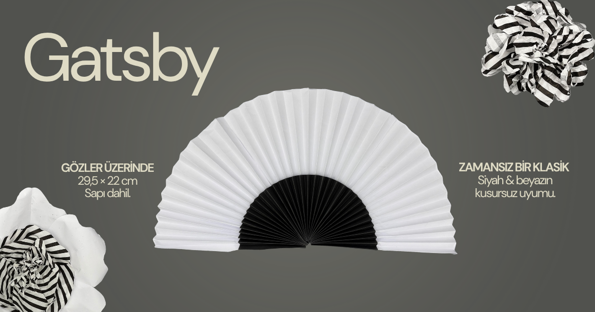 The Gatsby Fan - Black & White Craft Paper Fan
