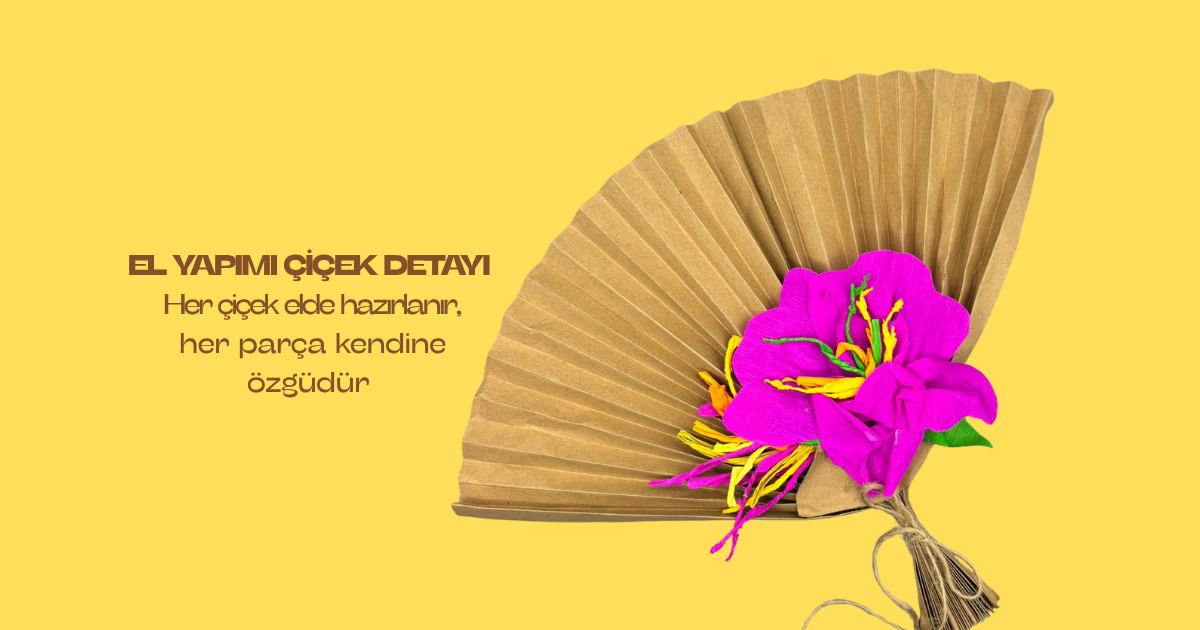 Proti Paper Fan - Pink & Yellow Floral Craft Paper Fan